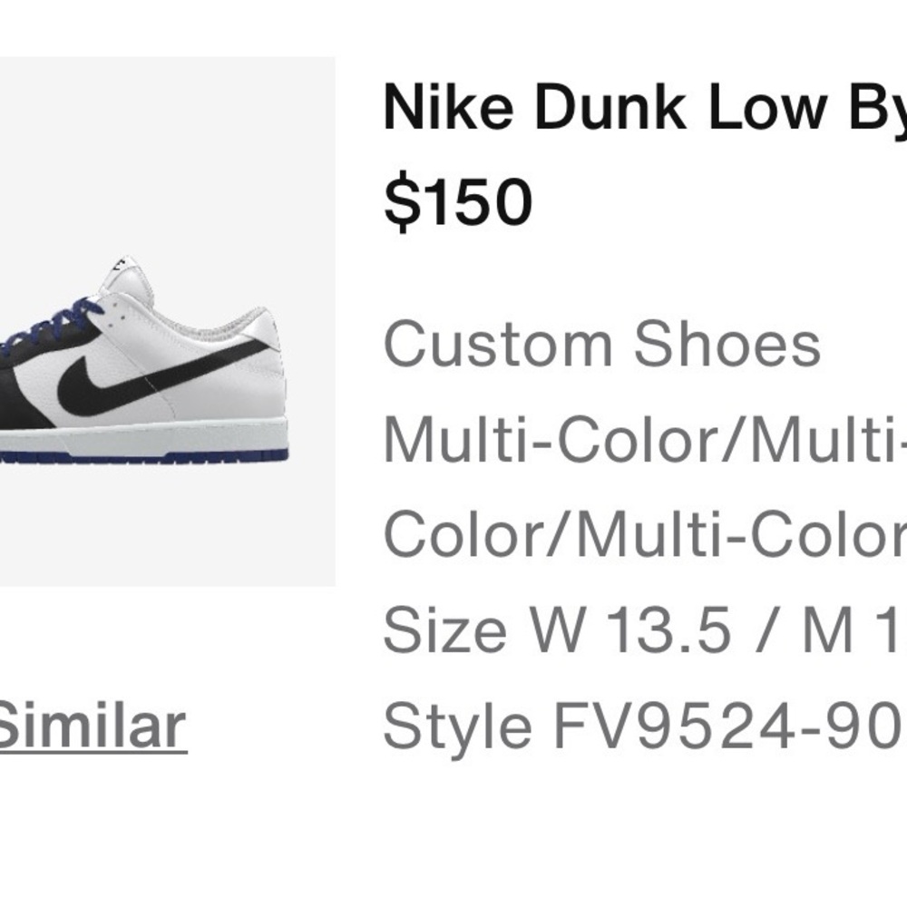 Nike Dunk Low Custom Shoes in Black and White